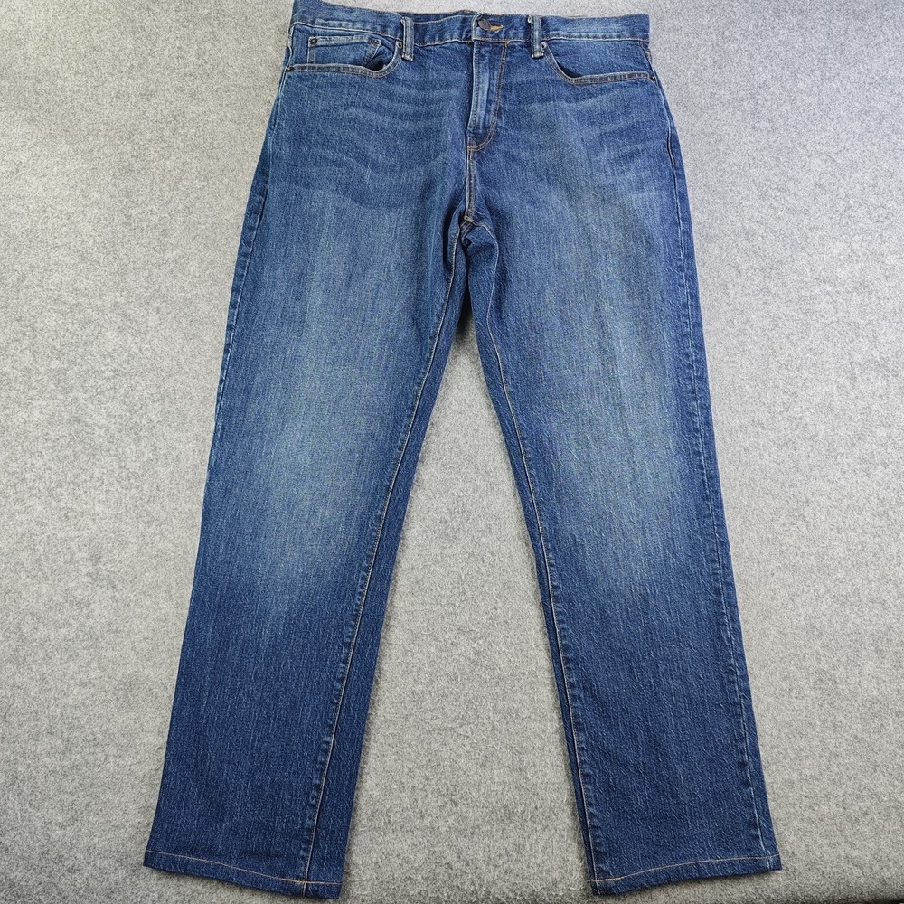Gap Jeans Mens 34x30 Athletic Stretch Blue Dark Wash Denim Straight Leg
